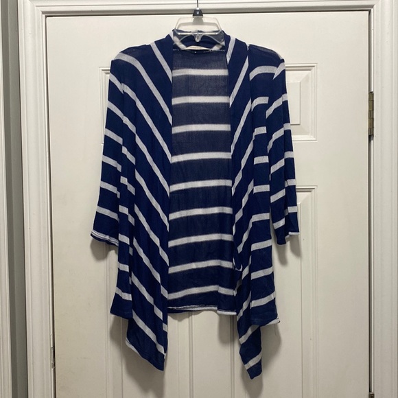 41 Hawthorn Sweaters - Blue/white striped lightweight sweater—41 hawthorn